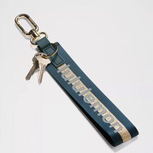 Lululemon Never Lost Keychain- Warp Teal/Gold/Bone
